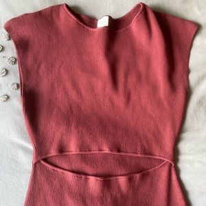 Wilfred Free (Aritzia) Cut-Out Knit Mini Dress